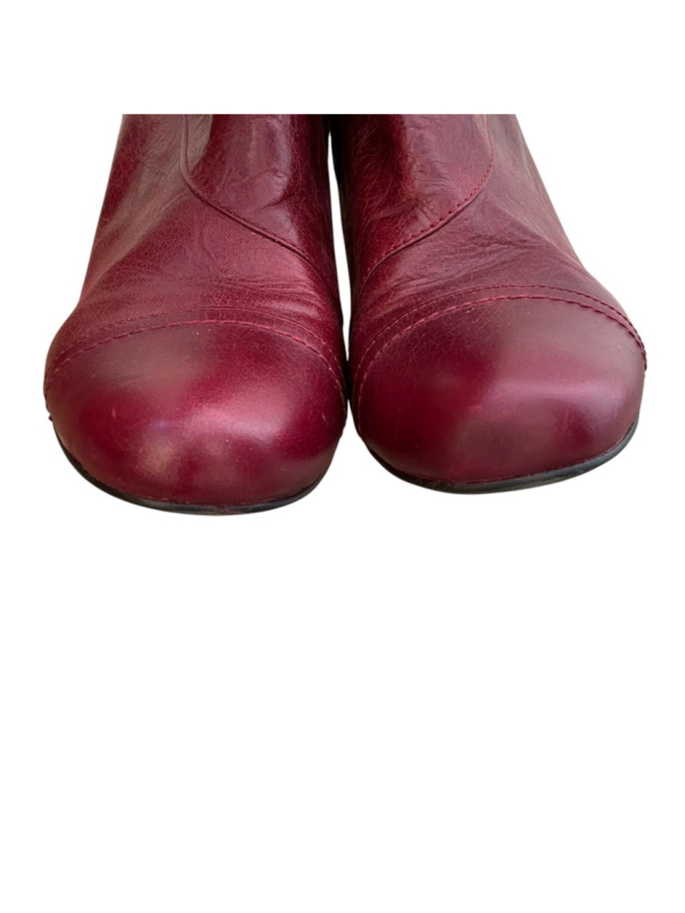 Miz Mooz Cranberry Red Ankle Boots Heel 9 - Picture 8 of 15